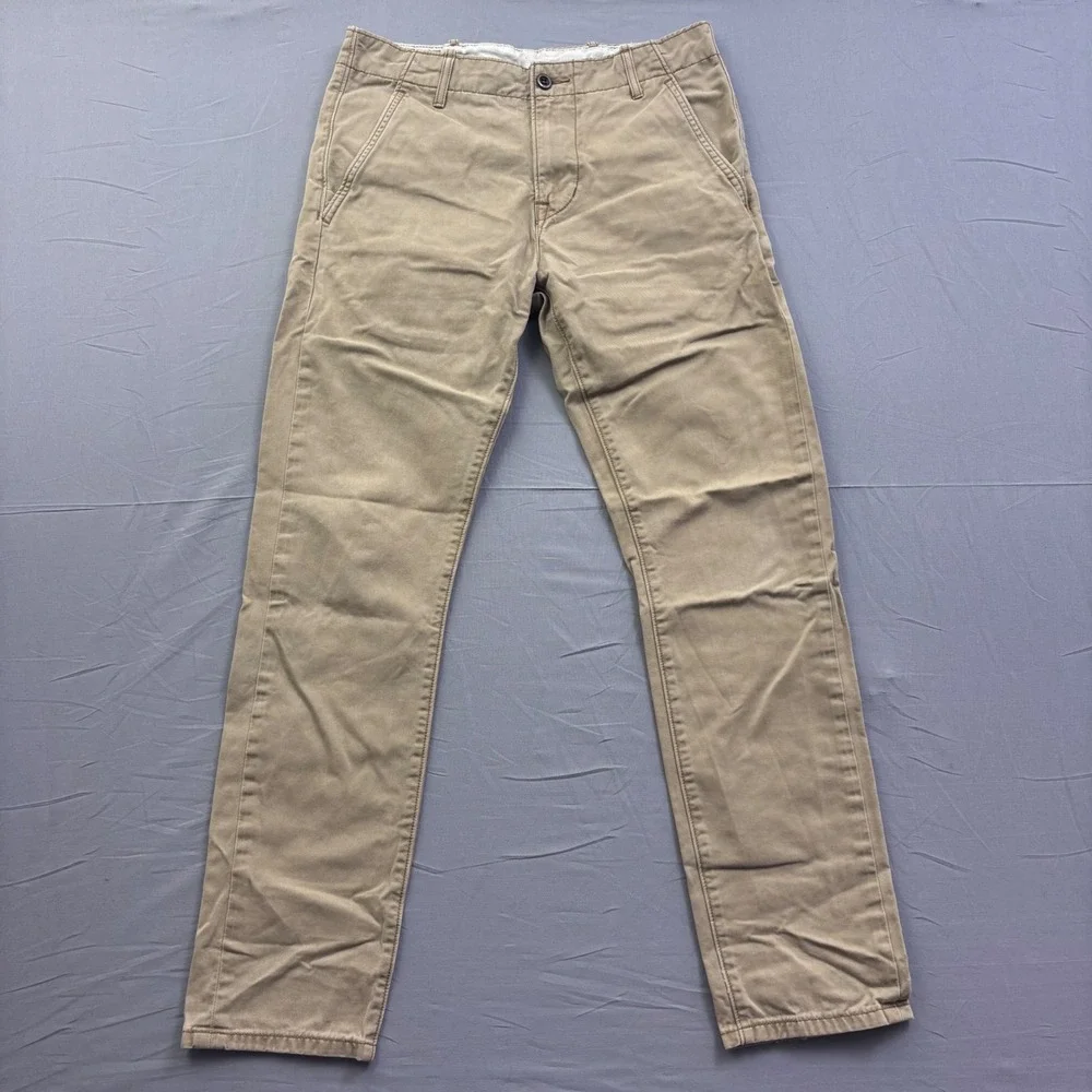 Levis Chino Pants Mens 29x30 Khaki Tan Cotton Straight Leg Trousers